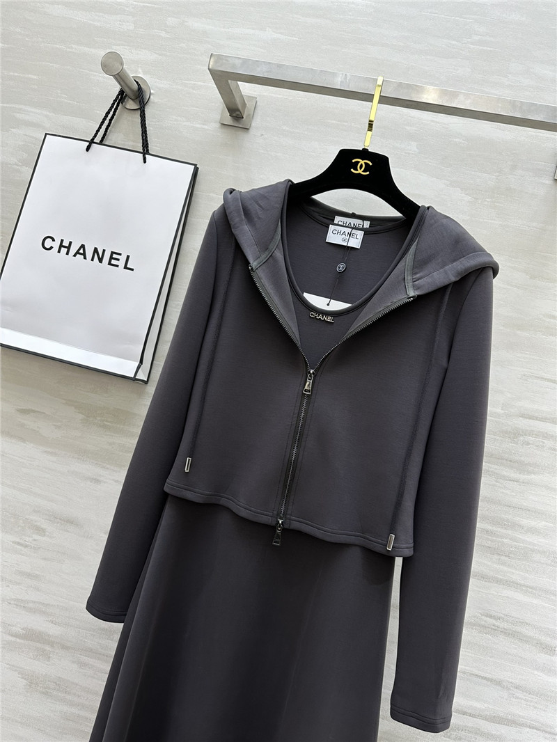 Ch**el hooded jacket + long skirt set