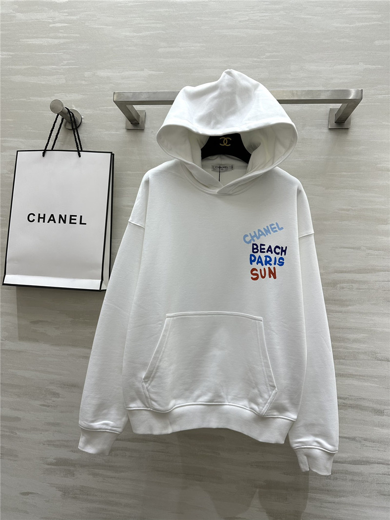 Ch**el letters cotton hoodie in white