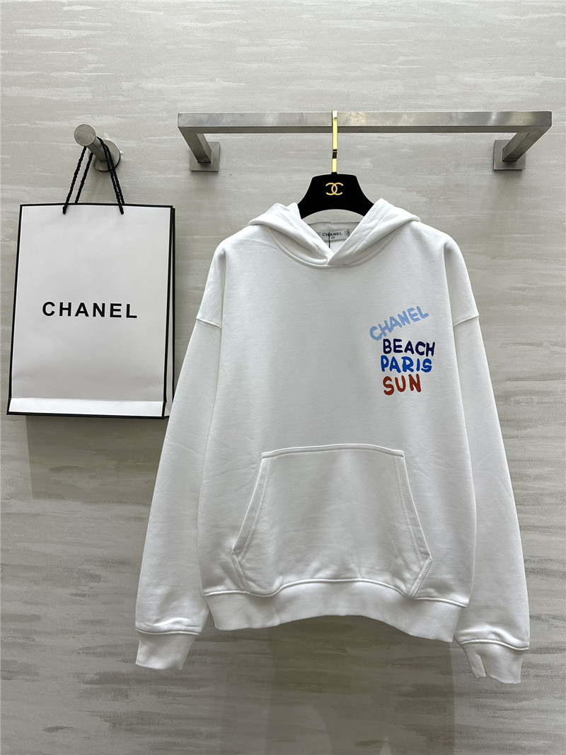 Ch**el letters cotton hoodie in white