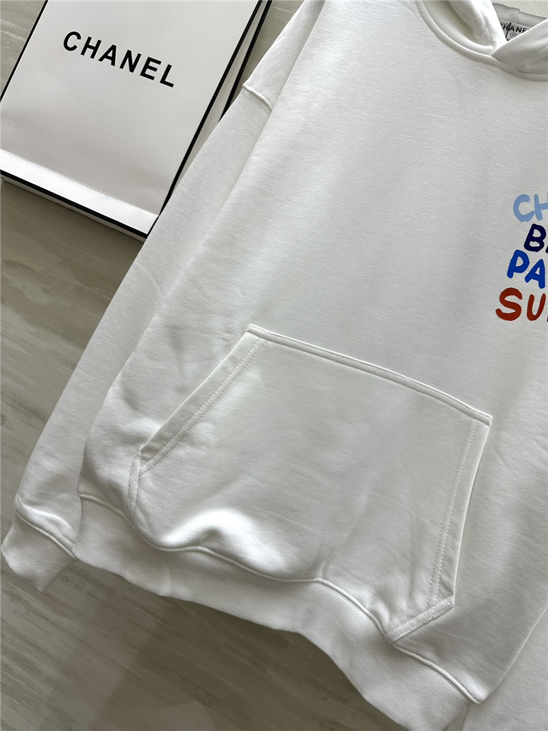 Ch**el letters cotton hoodie in white