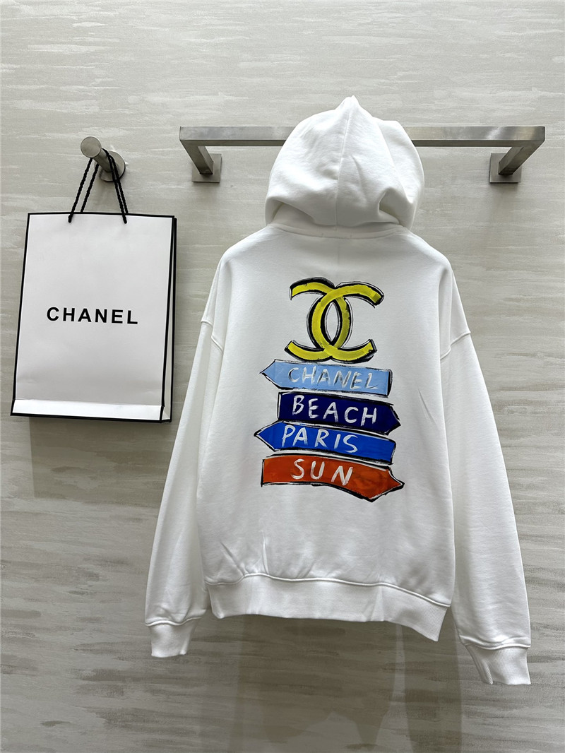 Ch**el letters cotton hoodie in white
