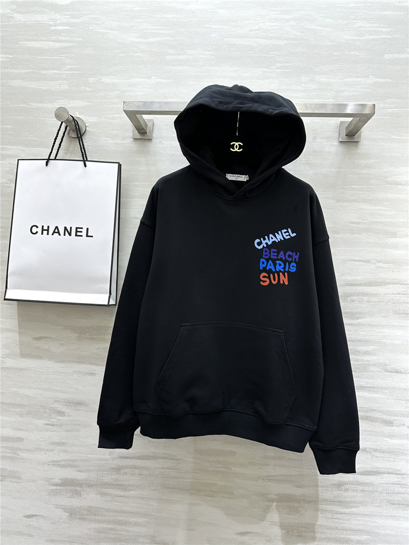 Ch**el letters cotton hoodie in black