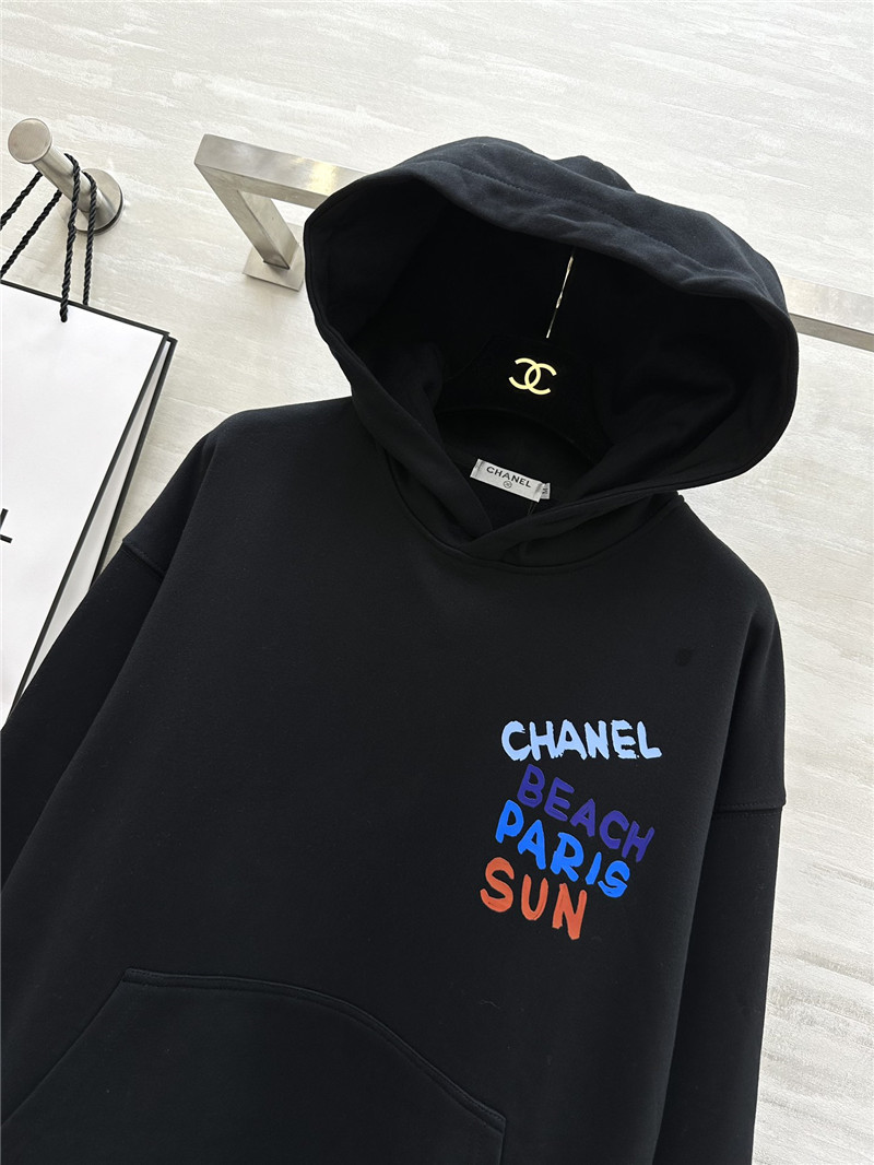 Ch**el letters cotton hoodie in black