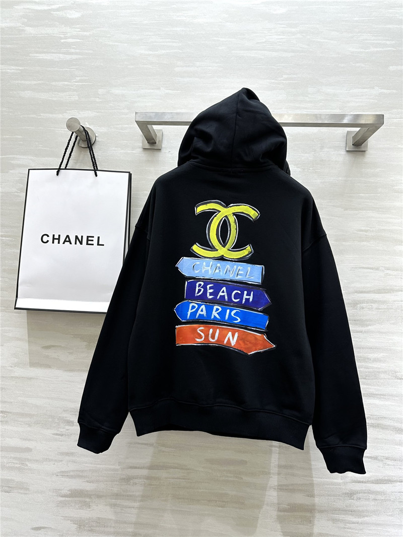 Ch**el letters cotton hoodie in black