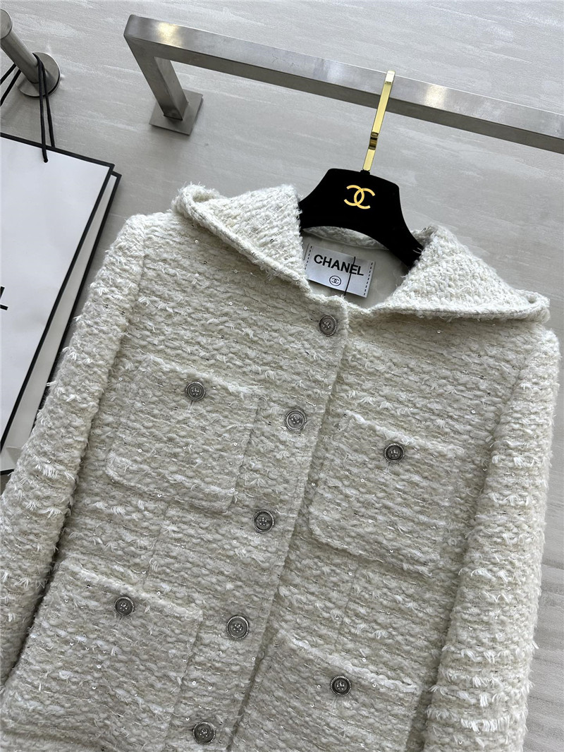 Ch**el woven hooded jacket