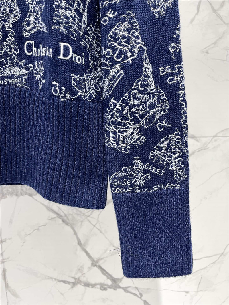 D10ralps mock-neck navy cardigan