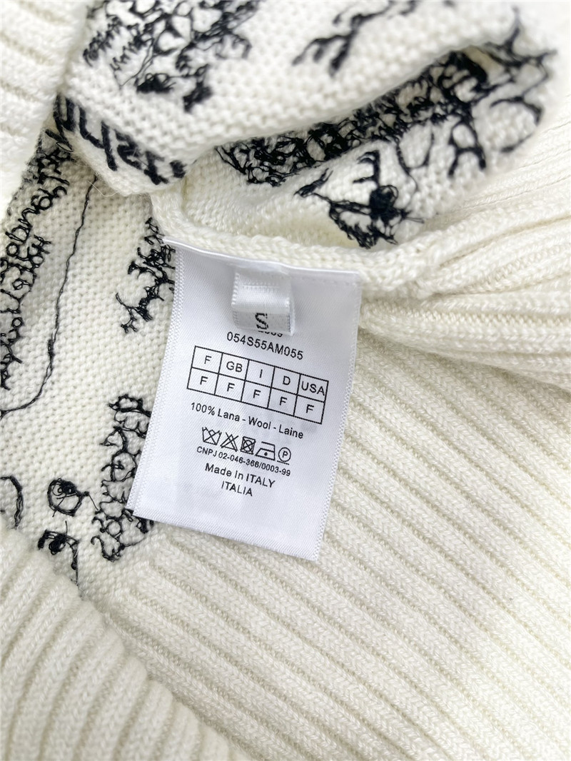 D10ralps mock-neck white cardigan