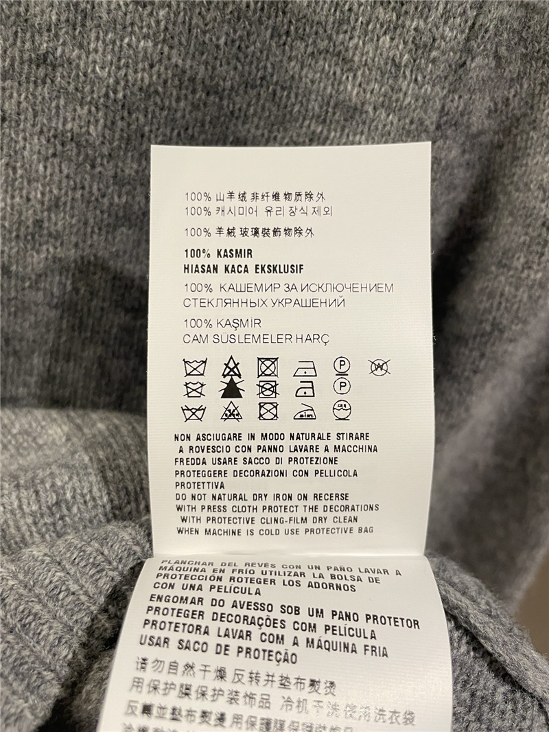 Miu Miu Cropped Sweater with Rhinestones Grey