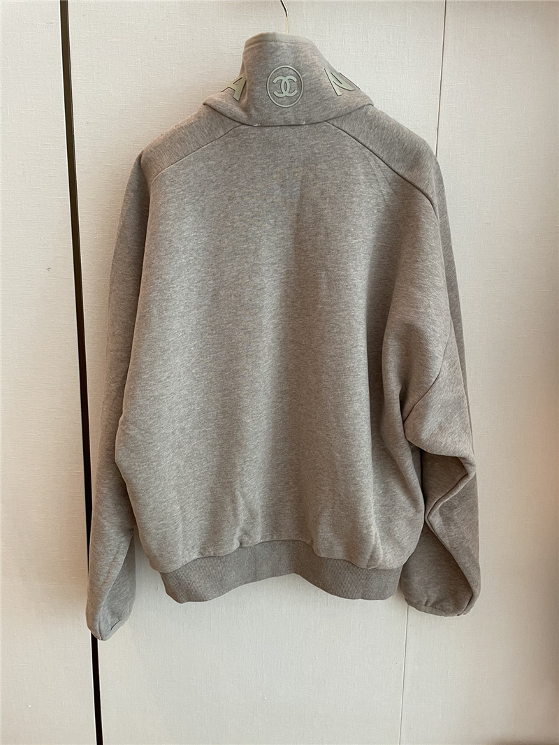 Ch**el grey zip-up raglan sweatshirt