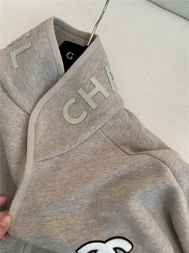 Ch**el grey zip-up raglan sweatshirt
