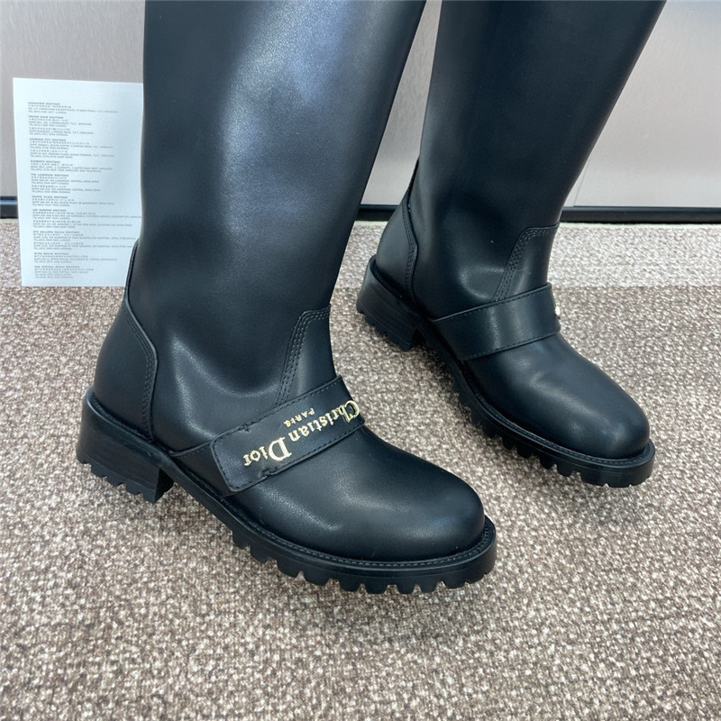 D10r buckled leather over-the-knee boots