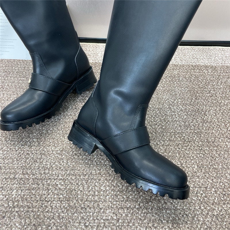 D10r buckled leather over-the-knee boots