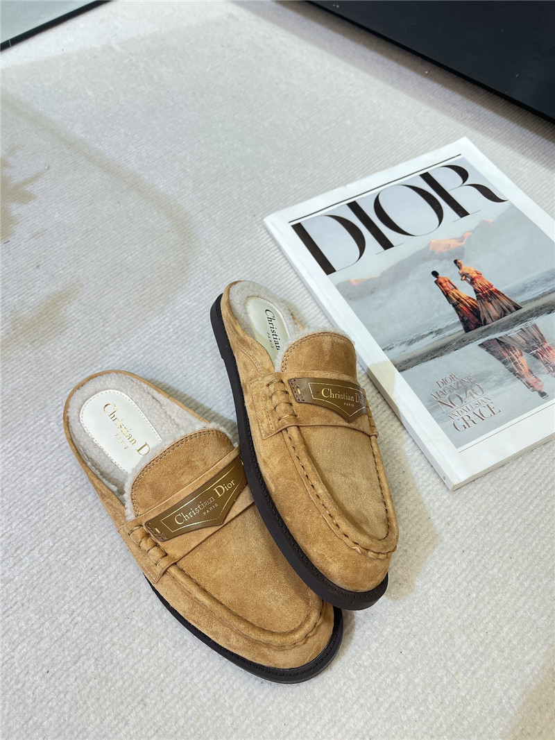 D10r boy mule beige suede calfskin