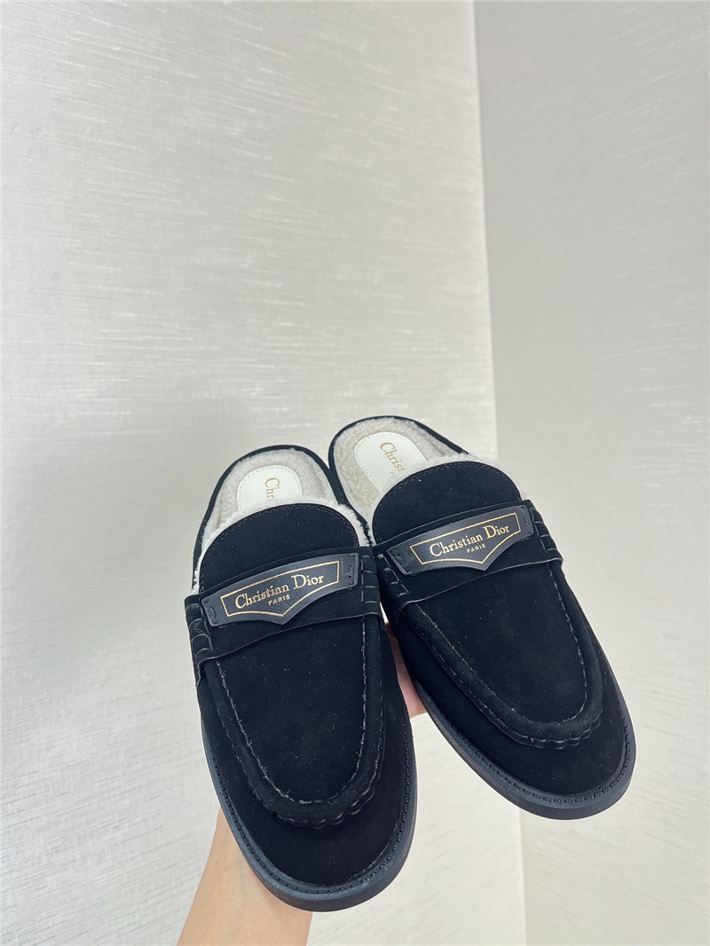 D10r boy mule black suede calfskin