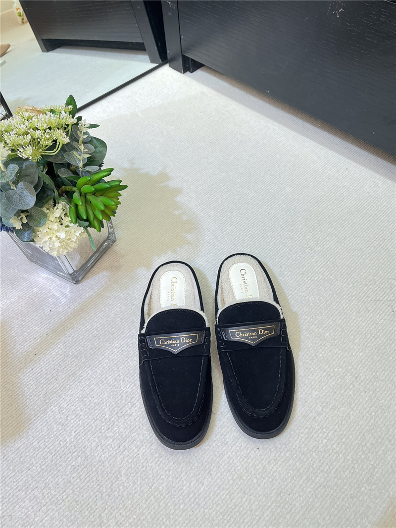 D10r boy mule black suede calfskin