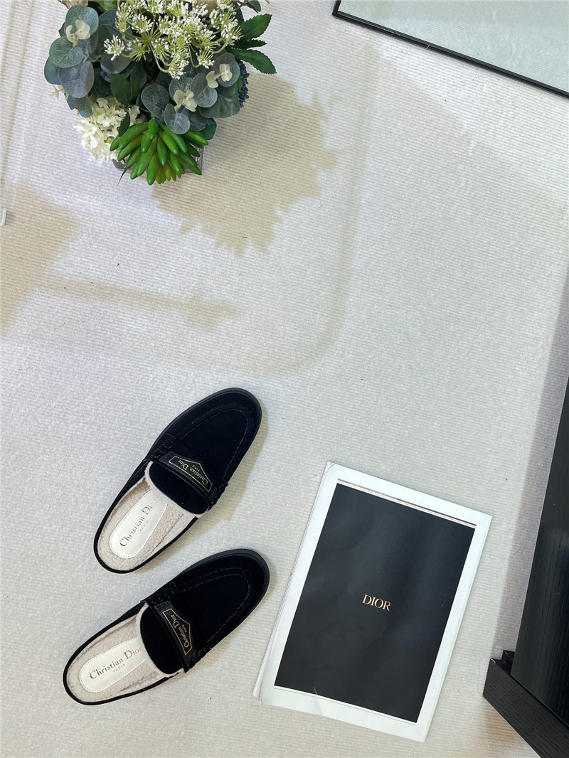 D10r boy mule black suede calfskin