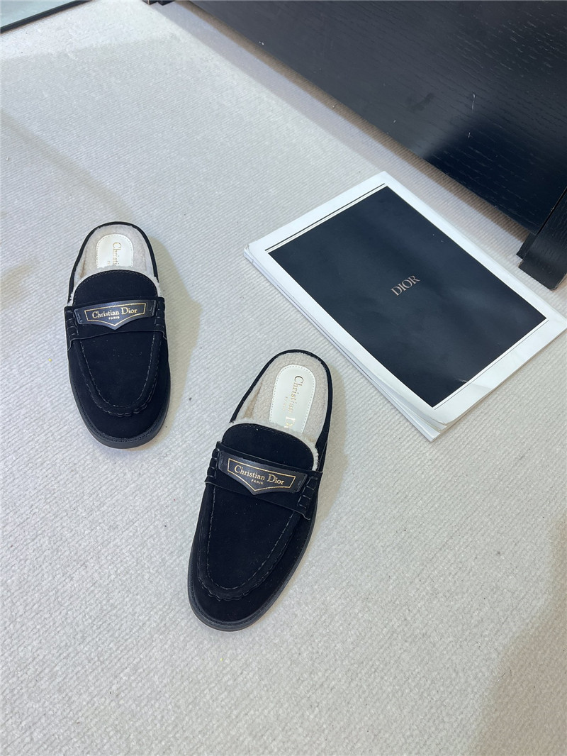 D10r boy mule black suede calfskin