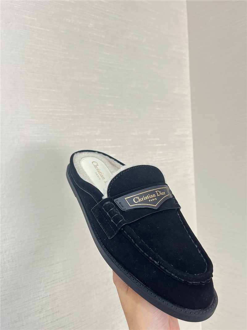 D10r boy mule black suede calfskin