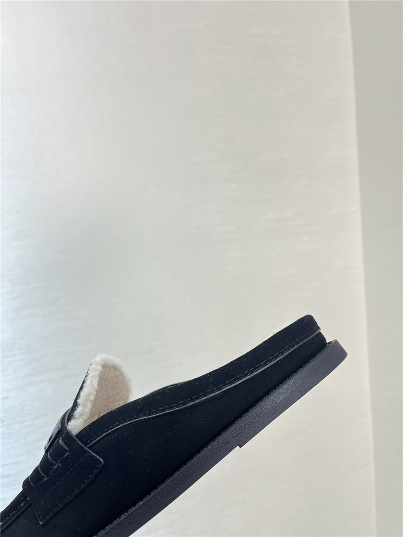 D10r boy mule black suede calfskin