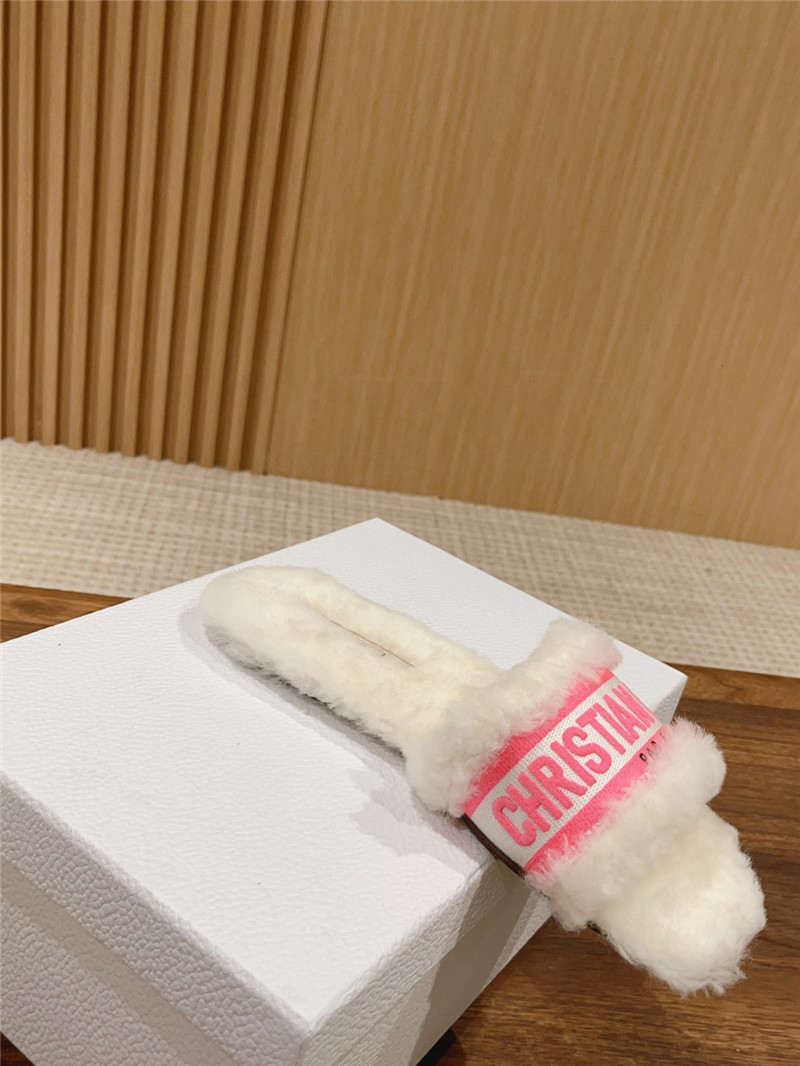 D10r shearling canvas dway slides white/pink