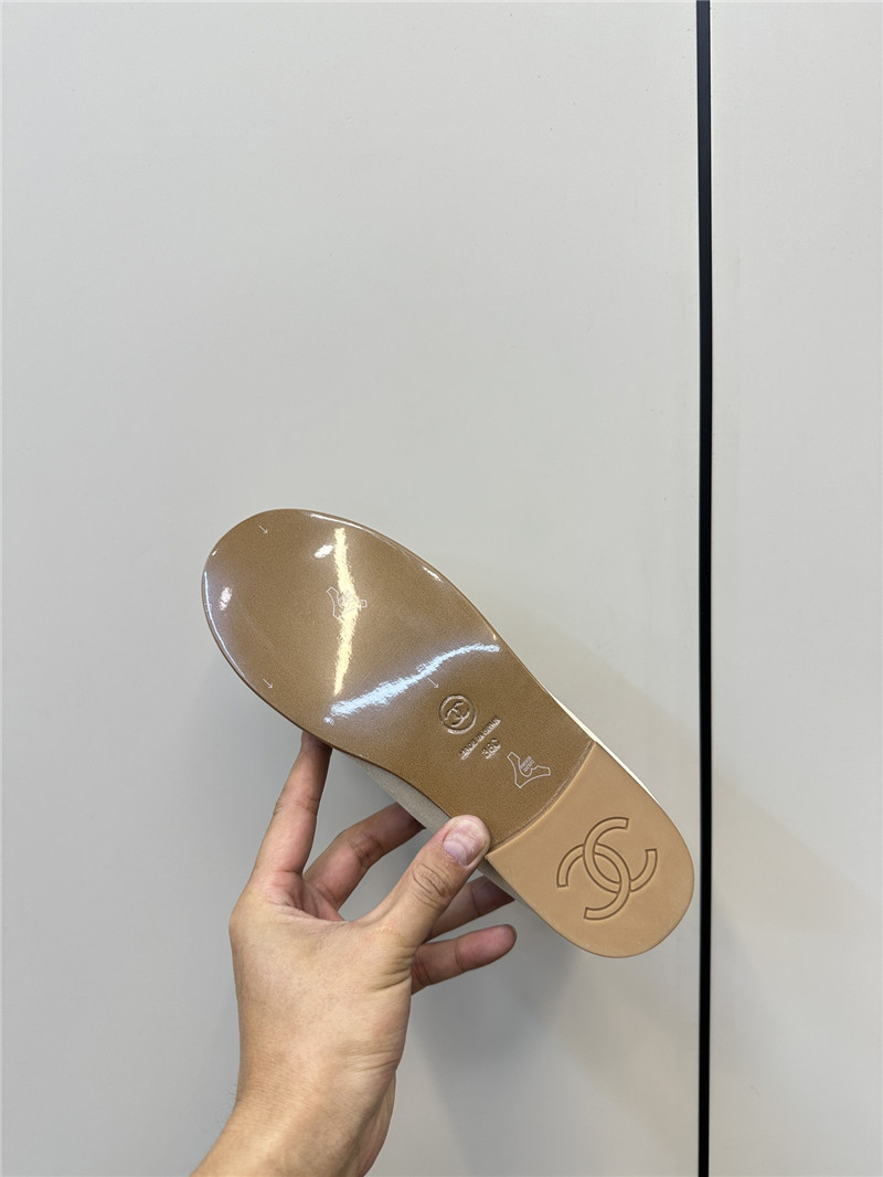 Ch**el white suede shearling loafers