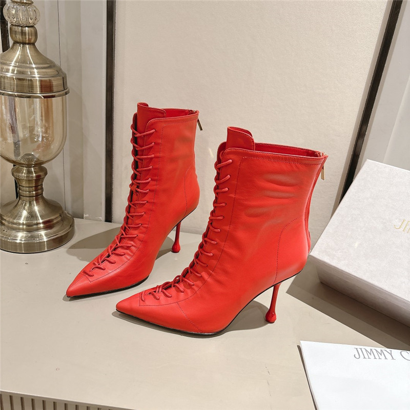 J1m*y Ch00 scarlett 95 red leather boots