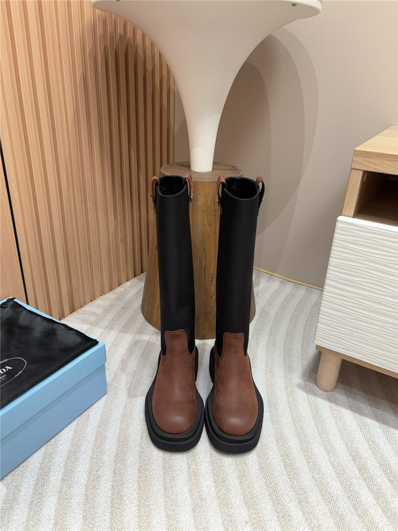 Pra*a re-nylon brown knee-high boots
