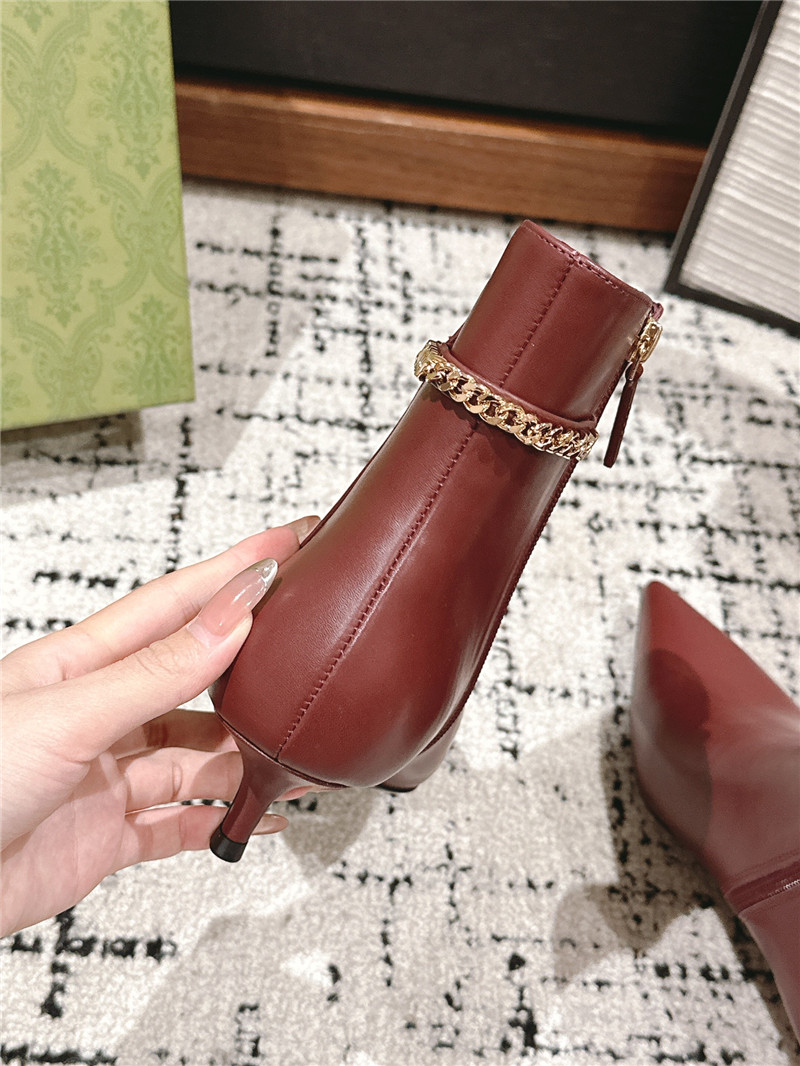 Gvc*1 burgundy pointed toe heeled ankle boots