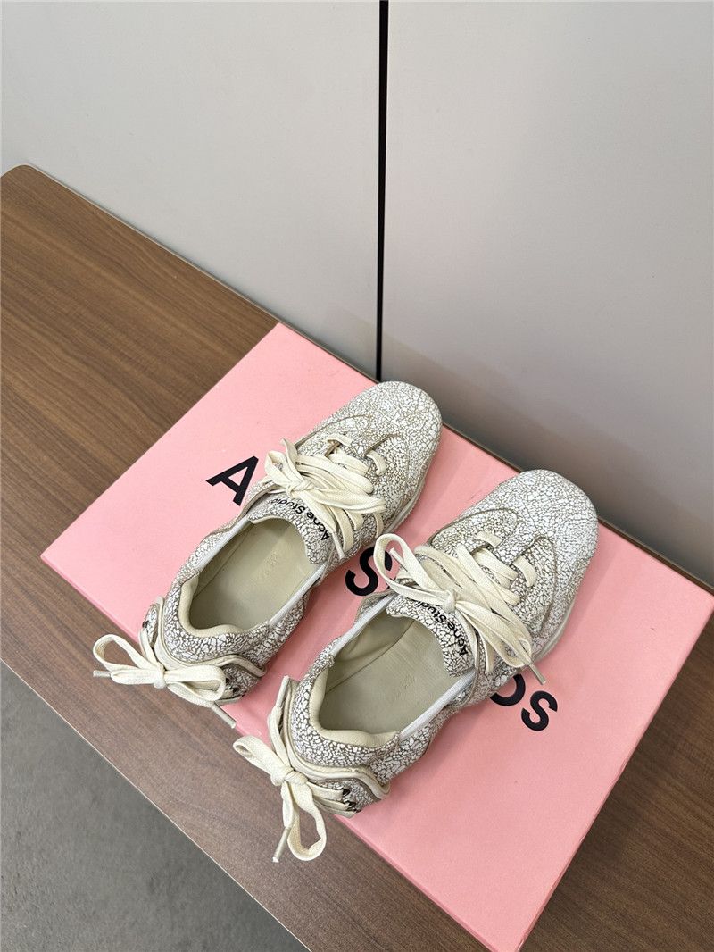 Acne Studios Lace-up Leather Sneakers in White