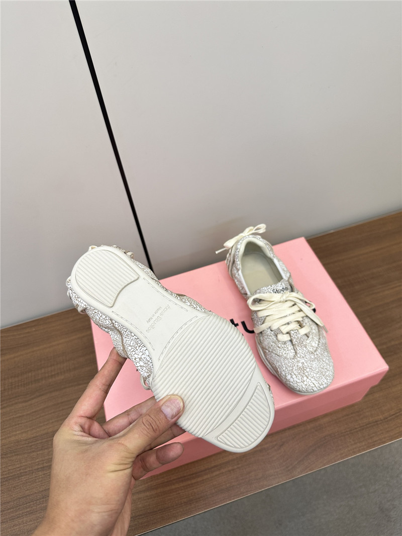 Acne Studios Lace-up Leather Sneakers in White