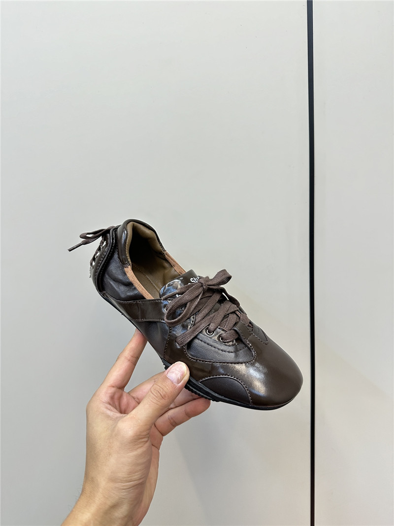 Acne Studios Brown Leather Lace-up Sneakers