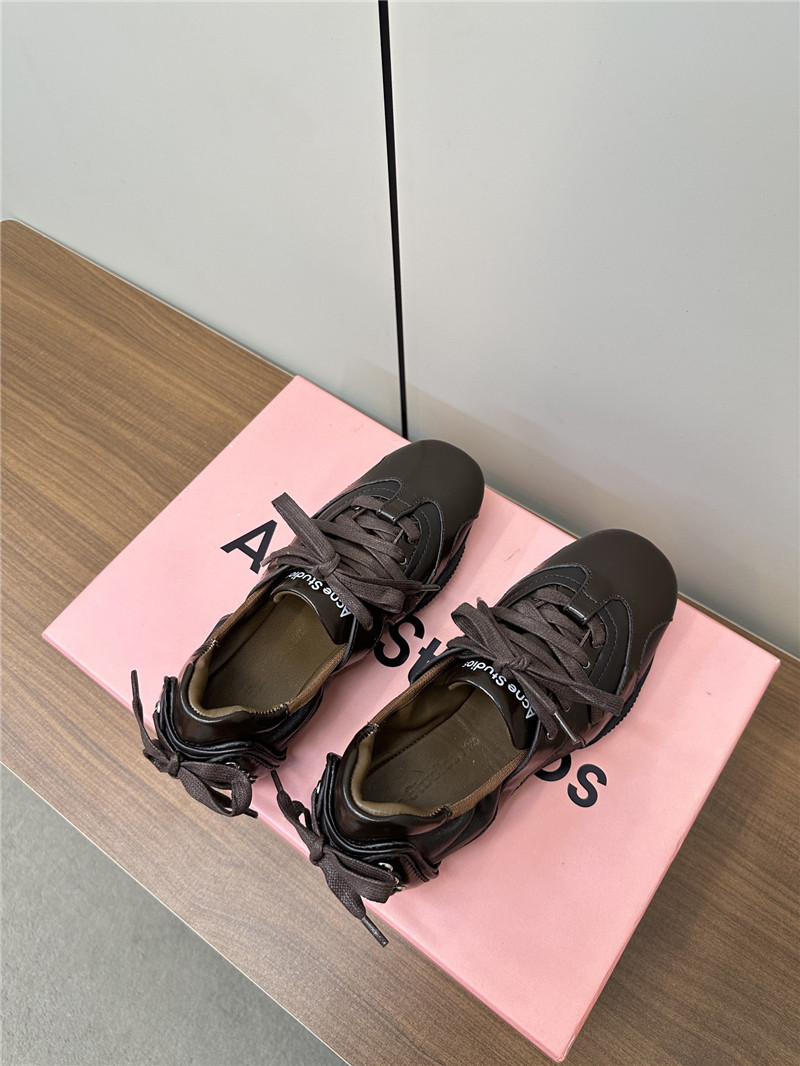 Acne Studios Brown Leather Lace-up Sneakers