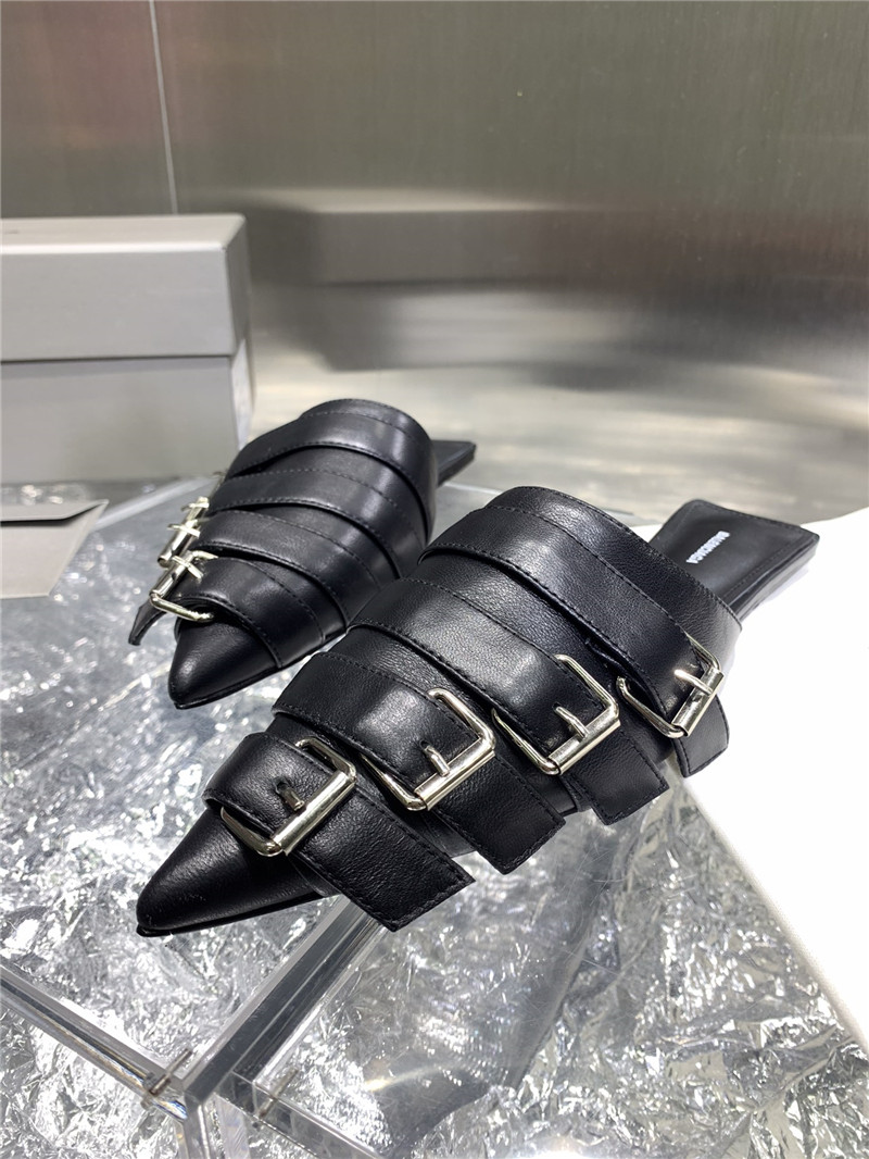 Ba1en*iaga black belt pointed toe mules