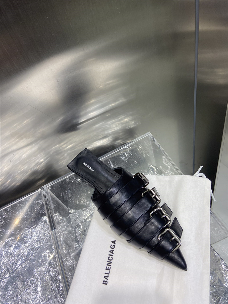 Ba1en*iaga black belt pointed toe mules