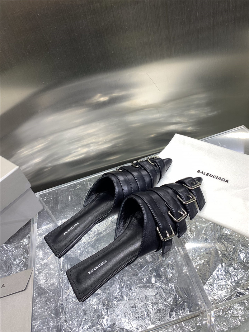 Ba1en*iaga black belt pointed toe mules