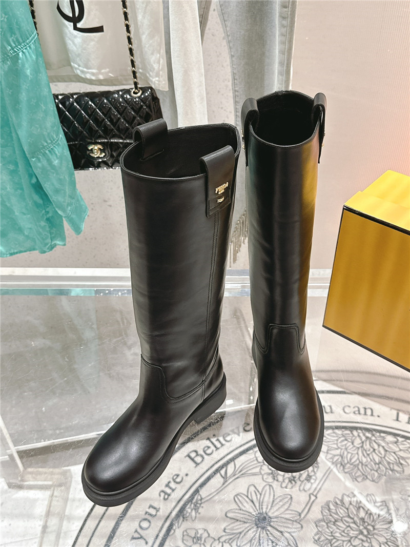 F**di filo black high knee boots