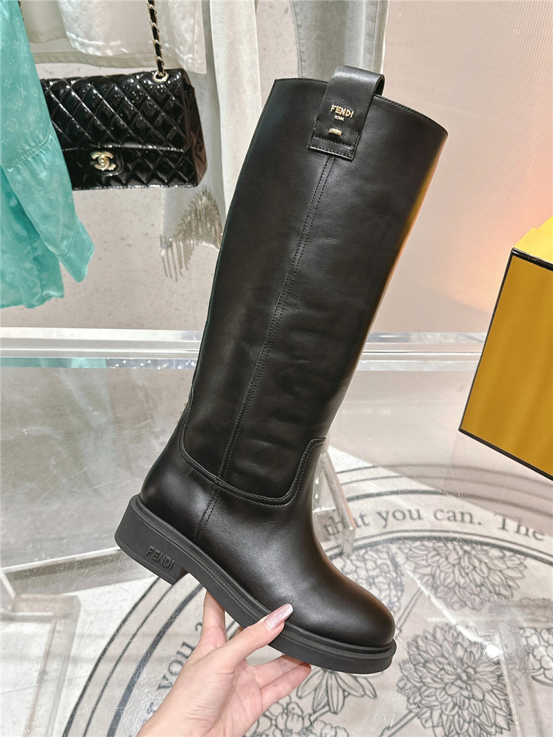 F**di filo black high knee boots