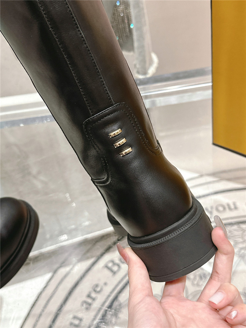 F**di filo black high knee boots