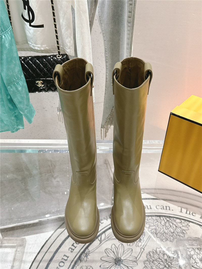 F**di filo green high knee boots