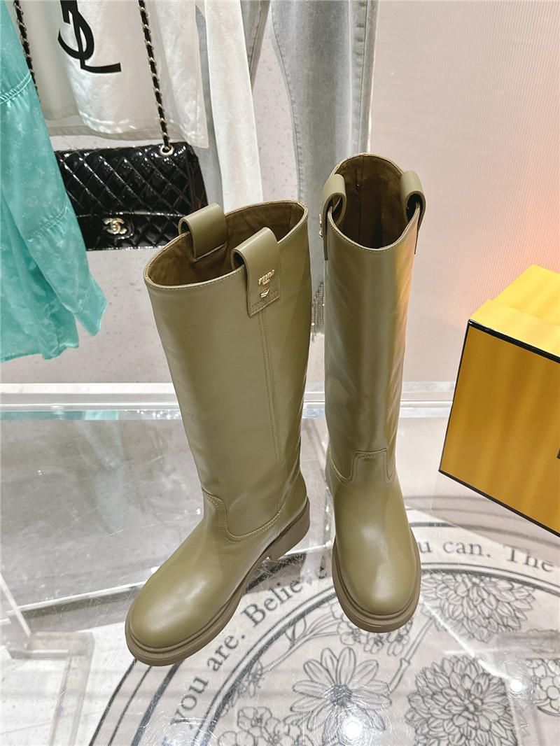 F**di filo green high knee boots