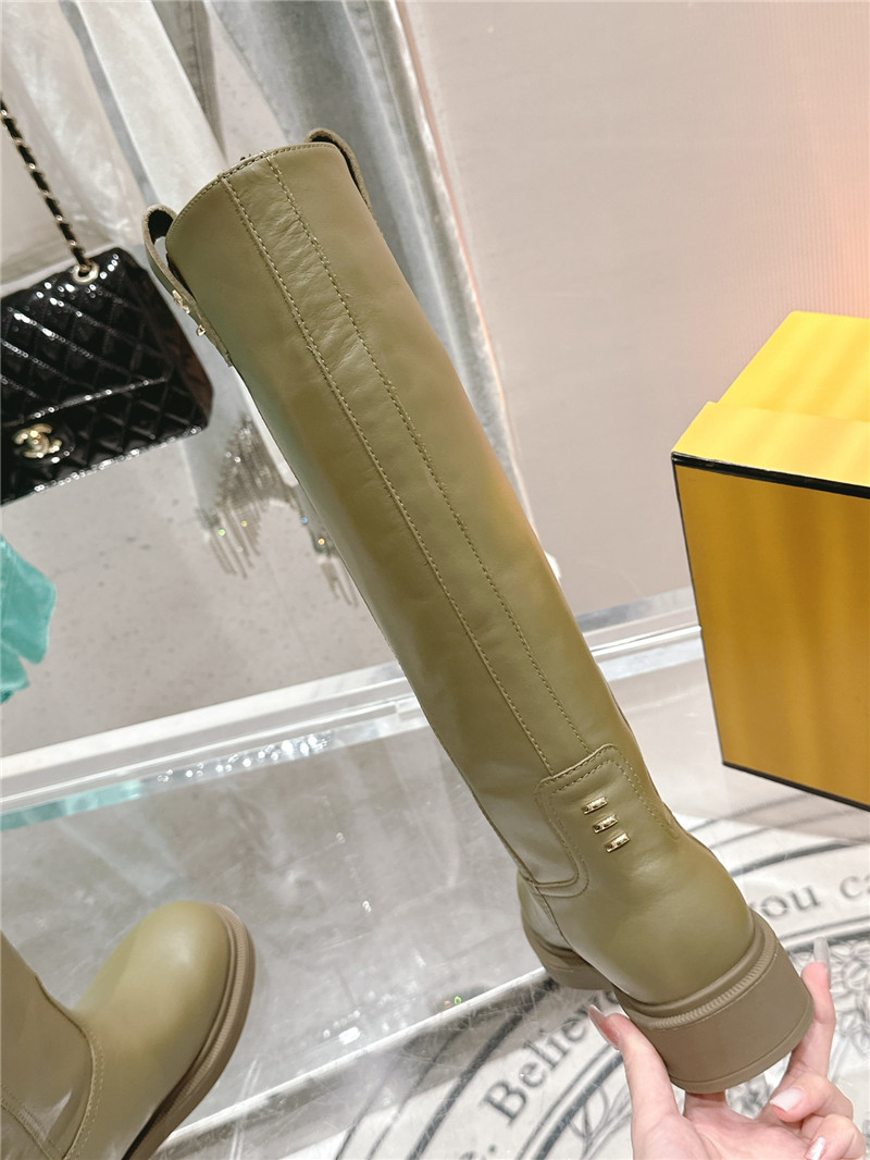 F**di filo green high knee boots