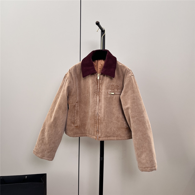 M1um1u denim short cotton jacket