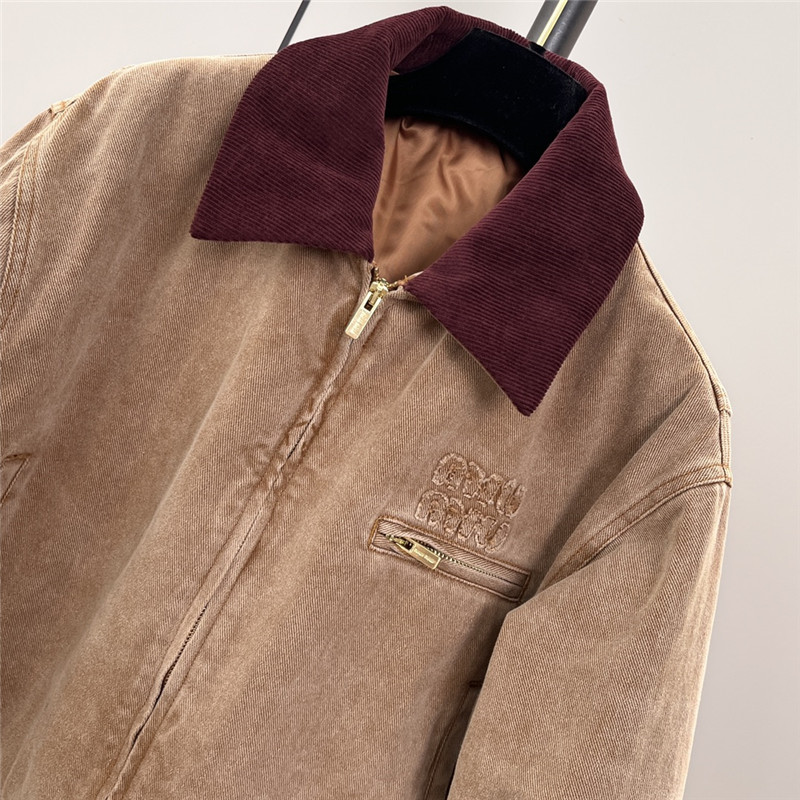 M1um1u denim short cotton jacket