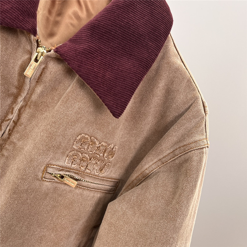 M1um1u denim short cotton jacket