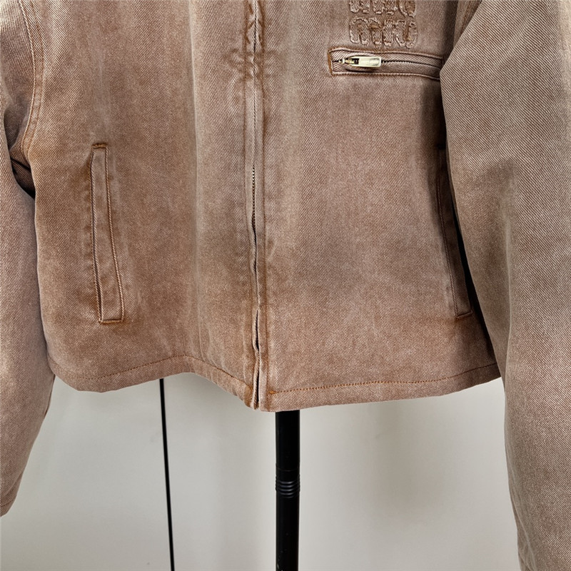 M1um1u denim short cotton jacket