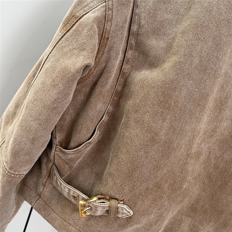 M1um1u denim short cotton jacket