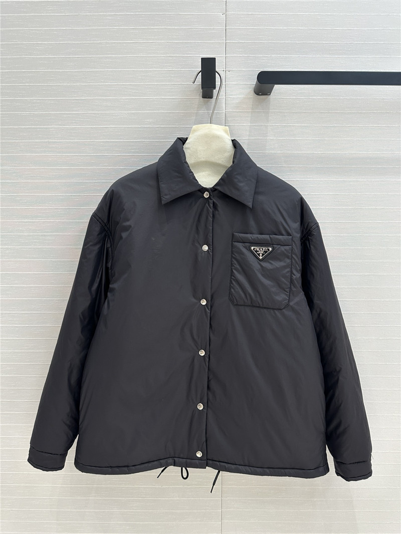 Pra*a shirt-style thin cotton coat