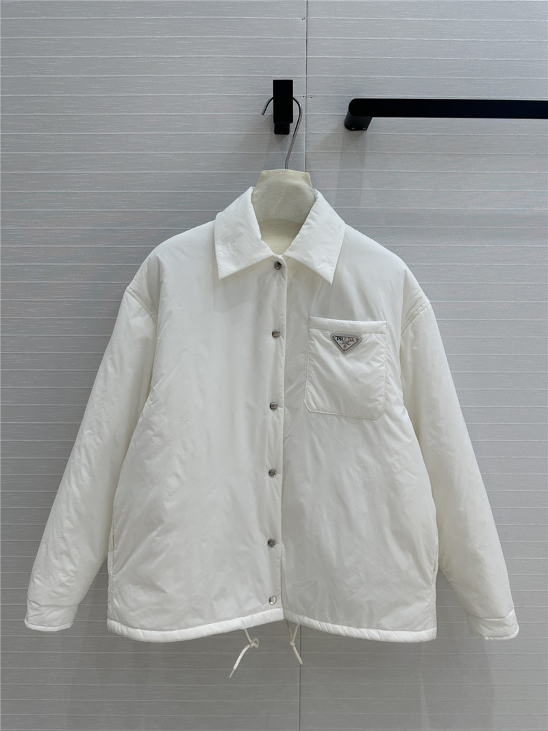 Pra*a shirt-style thin cotton coat