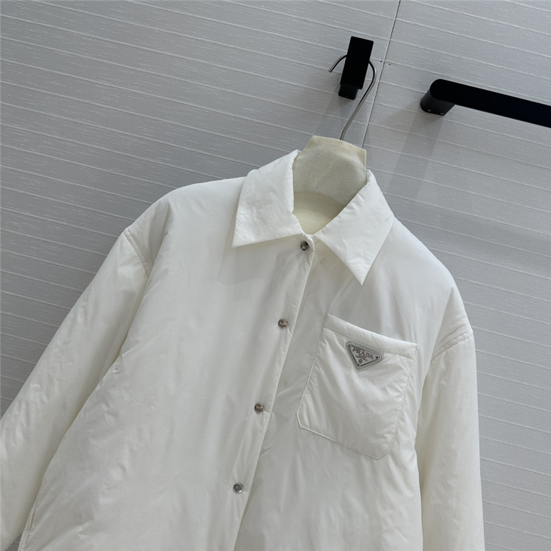 Pra*a shirt-style thin cotton coat