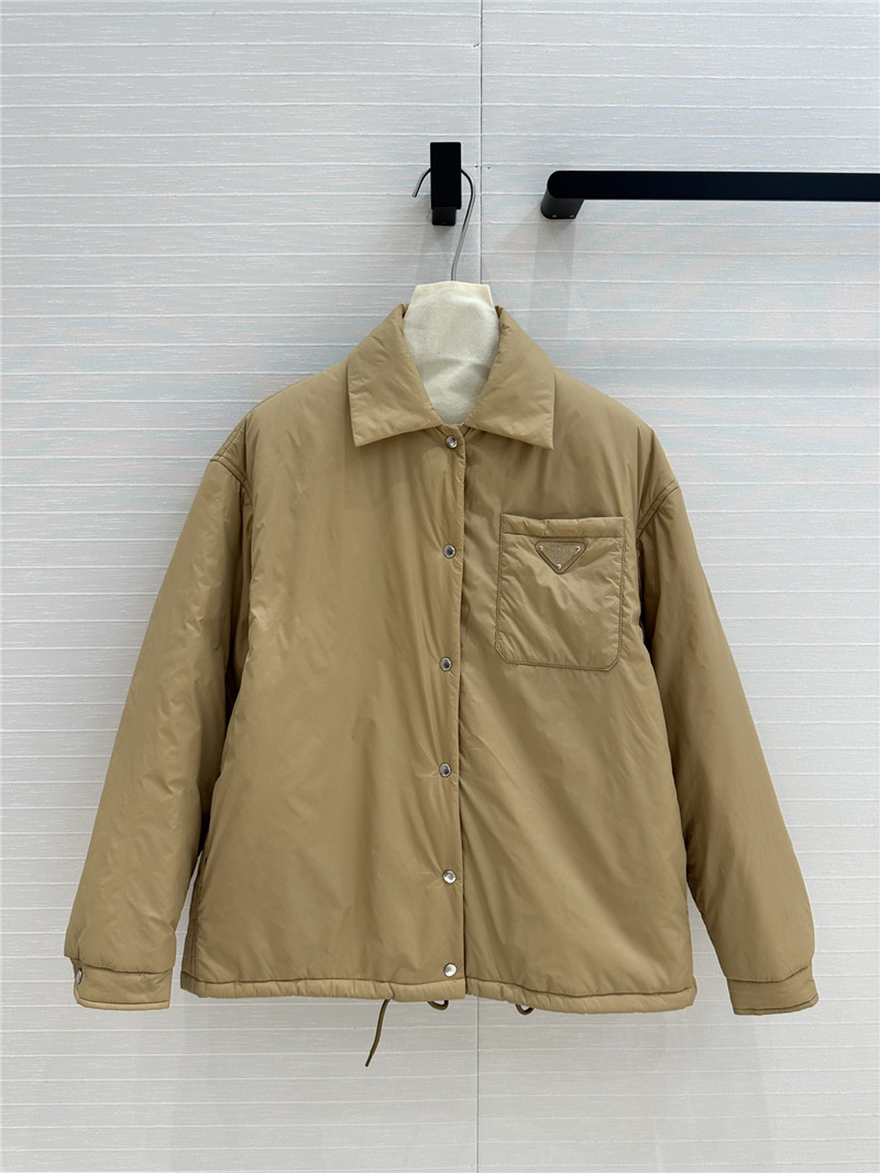 Pra*a shirt-style thin cotton coat